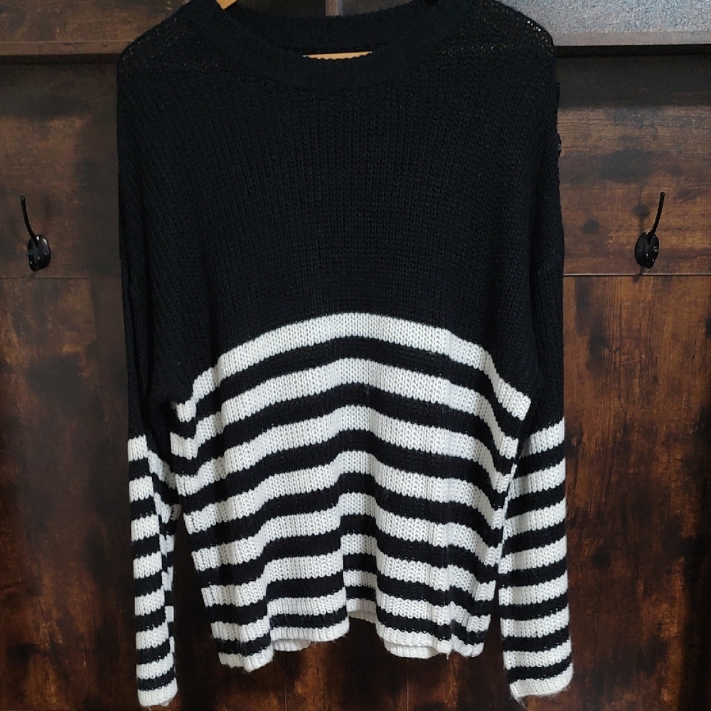 Black and White Striped Sweater